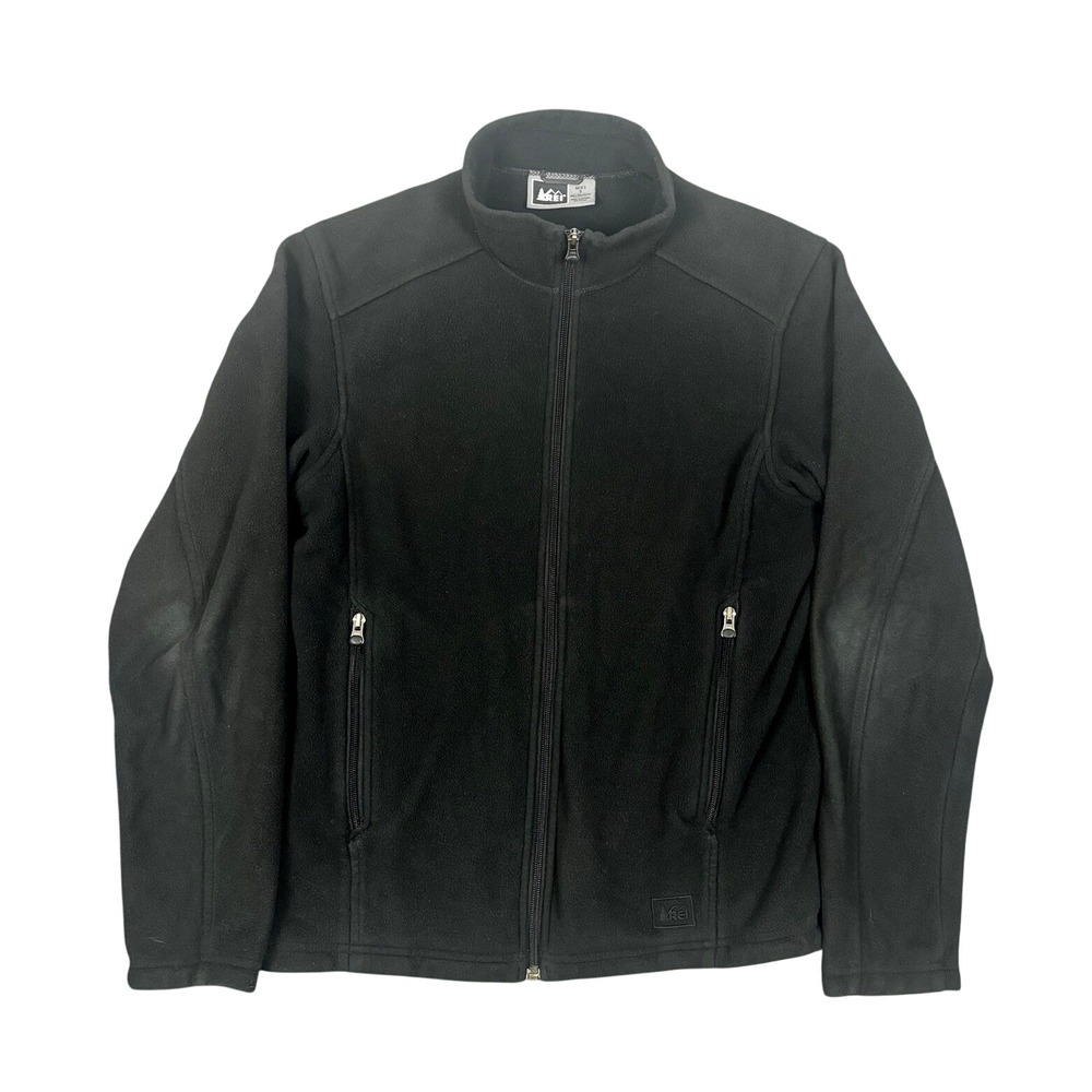 Vtg REI Jacket Mens S Black Sherpa Polartec Fleece Full Zip Jacket Outdoor 90s